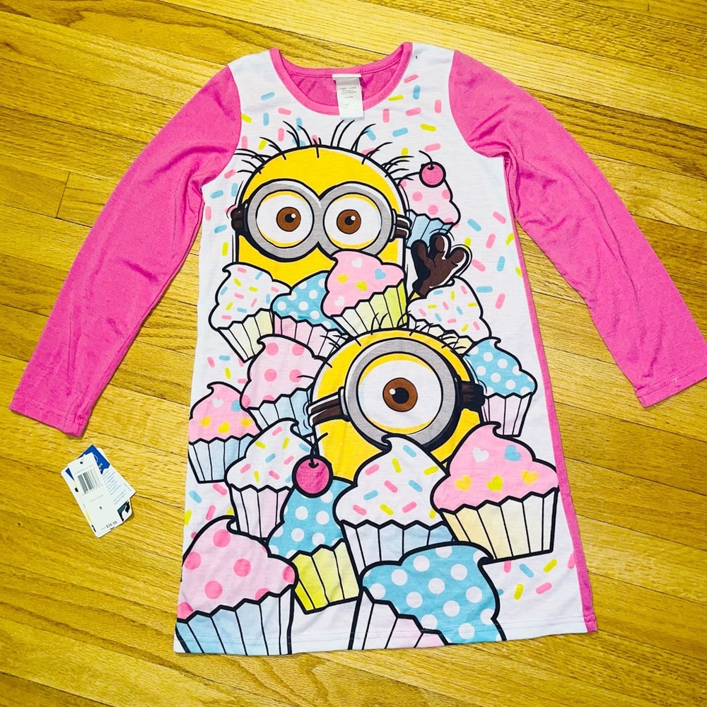 Minions Pajama’s Size 8 Pink Nightgown